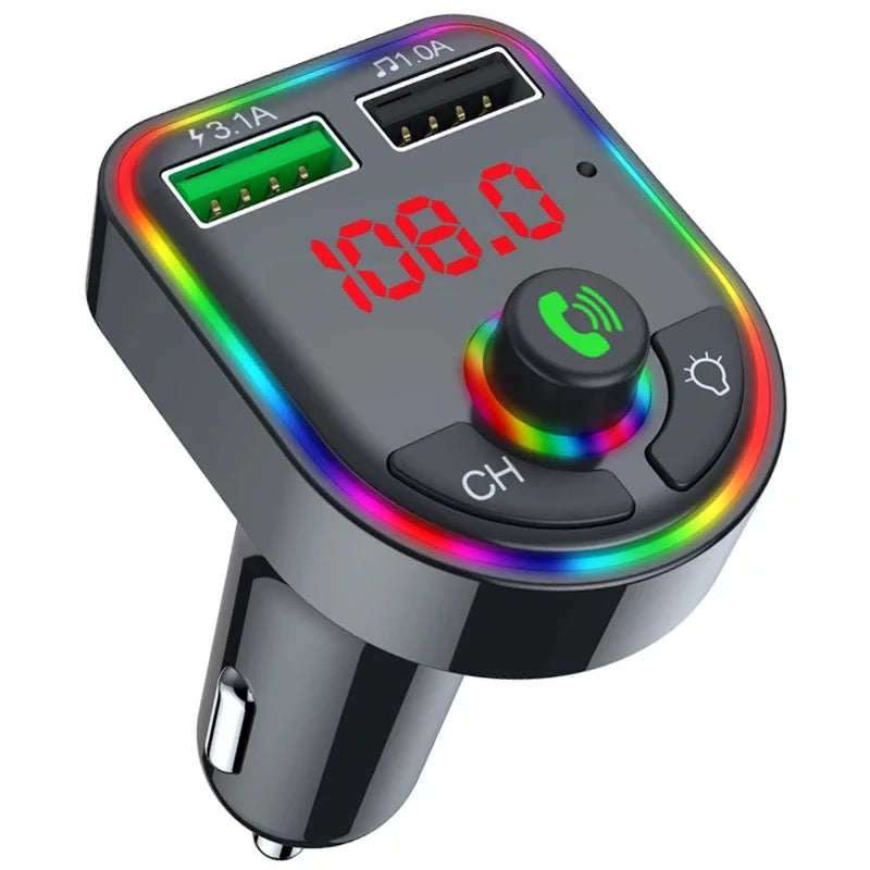 FM Transmitter Bluetooth Colourful Car Adaptor